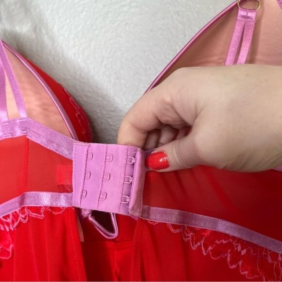 Auden Target red lace underwire babydoll nightie dress size XL - Picture 7 of 12